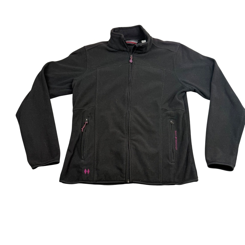Black Diamond Double Diamond Fleece Jacket Womens Small Black Full Zip WM-4MI24